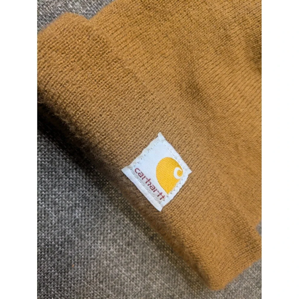 Carhartt Brown Cuffed Outdoor Beanie Hat Youth One Size